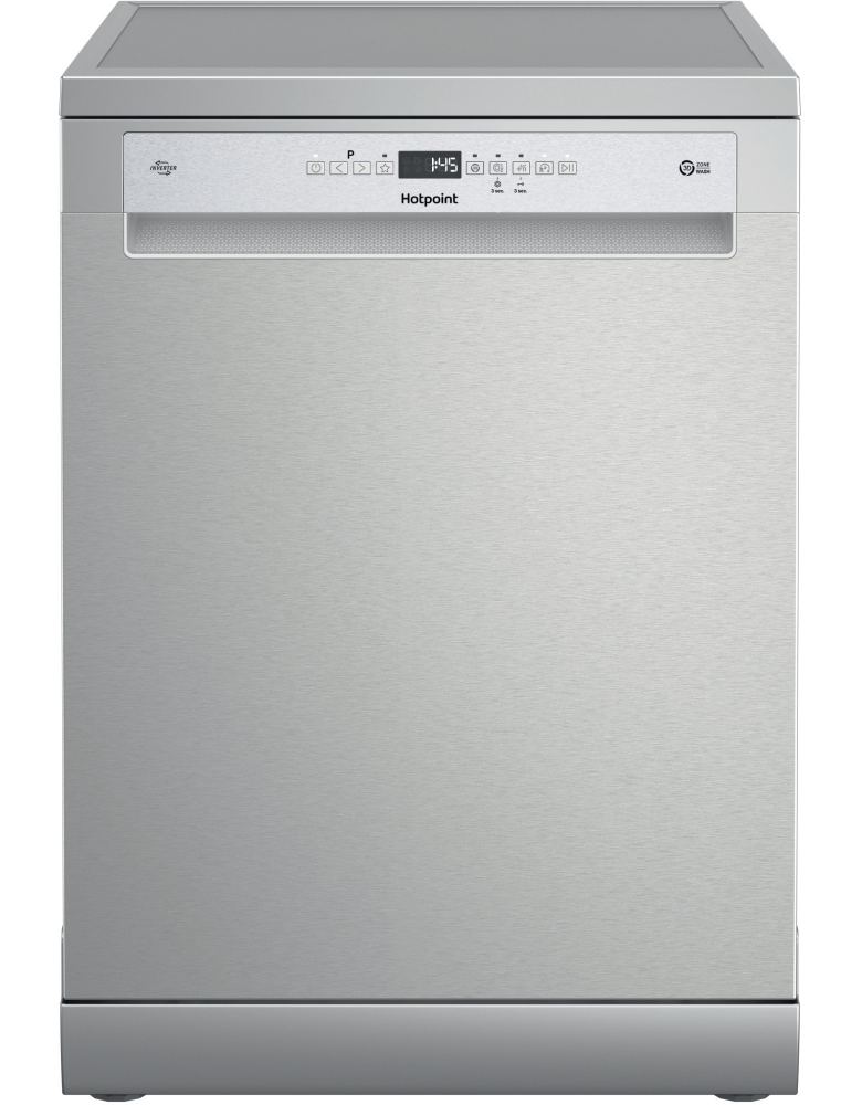 Hotpoint H7FHP43UX Freestanding Dishwasher, 15 Place Settings, Stainless Steel, C Rated