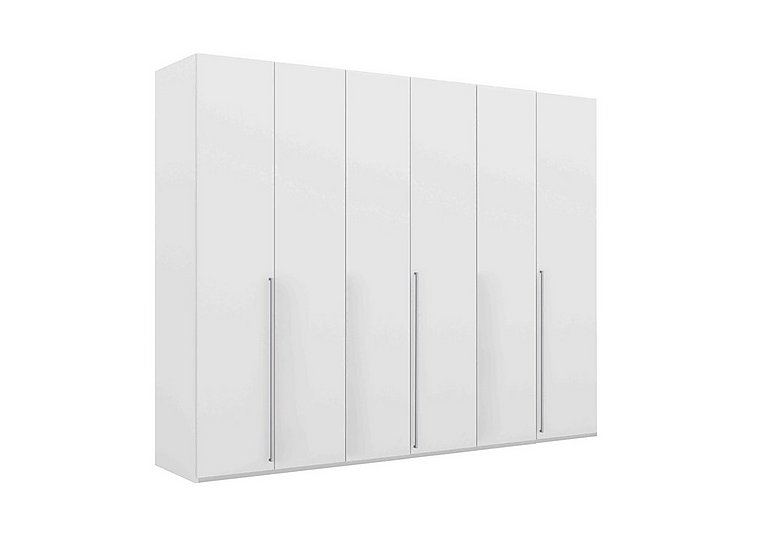 Lisia 6 Door Wardrobe White Lacquered High-Gloss