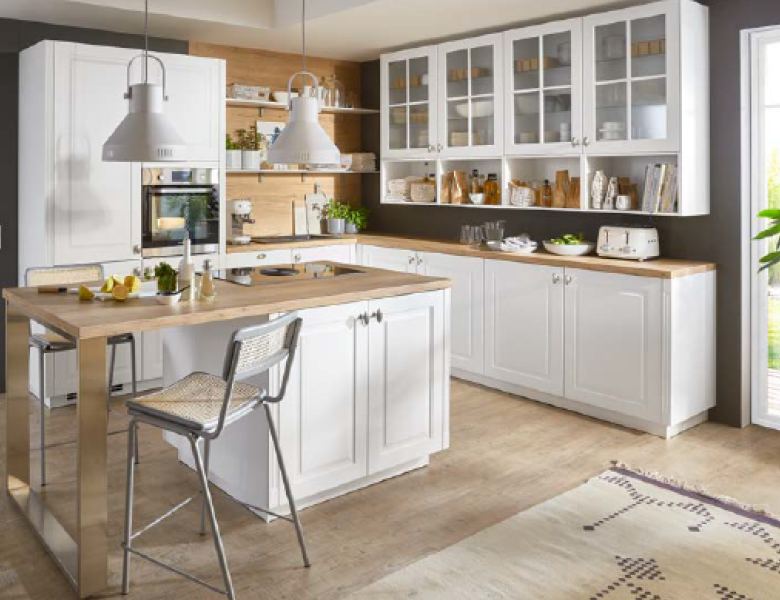 Nobilia Sylt Alpine White Matte Freestanding Island Kitchen